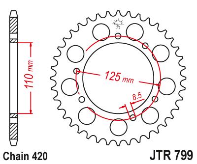 JT SPROCKETS JTR799.50 (436250jt)